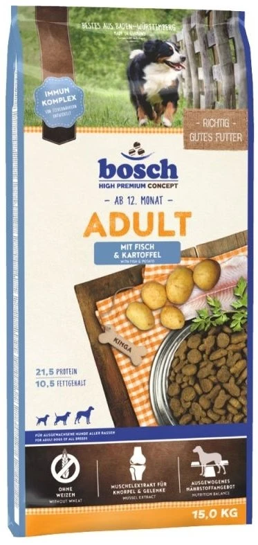 BOSCH Adult Fish & Potato 15kg+Surprise Gratuite Pour Chien
