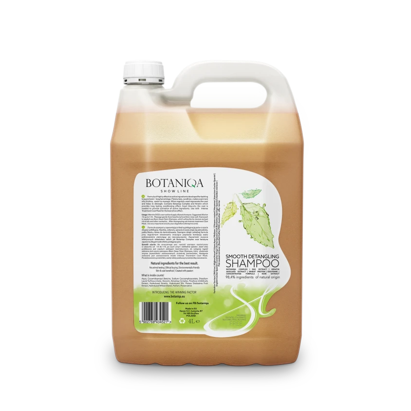 BOTANIQA Smooth Detangling Shampoo Shampooing Lissant Pour Chiens à Poils Longs 4l