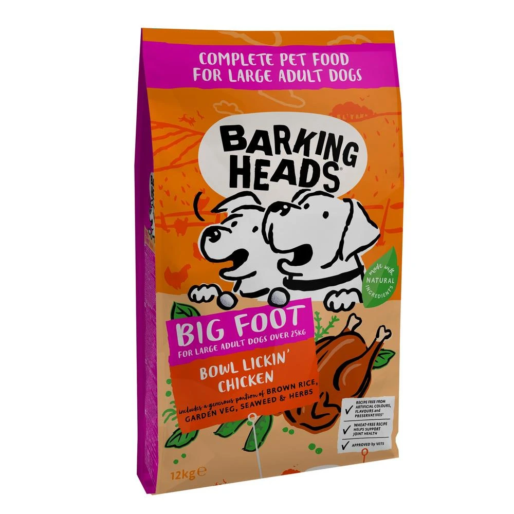 Barking Heads Bowl Lickin' Poulet Pour Chiens Adultes De Grande Race 12kg