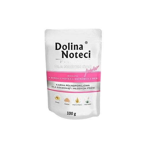 Dolina Noteci Premium Pour Petits Chiens Junior Riche En Cœur De Dinde Et En Foie D'oie 100g X12