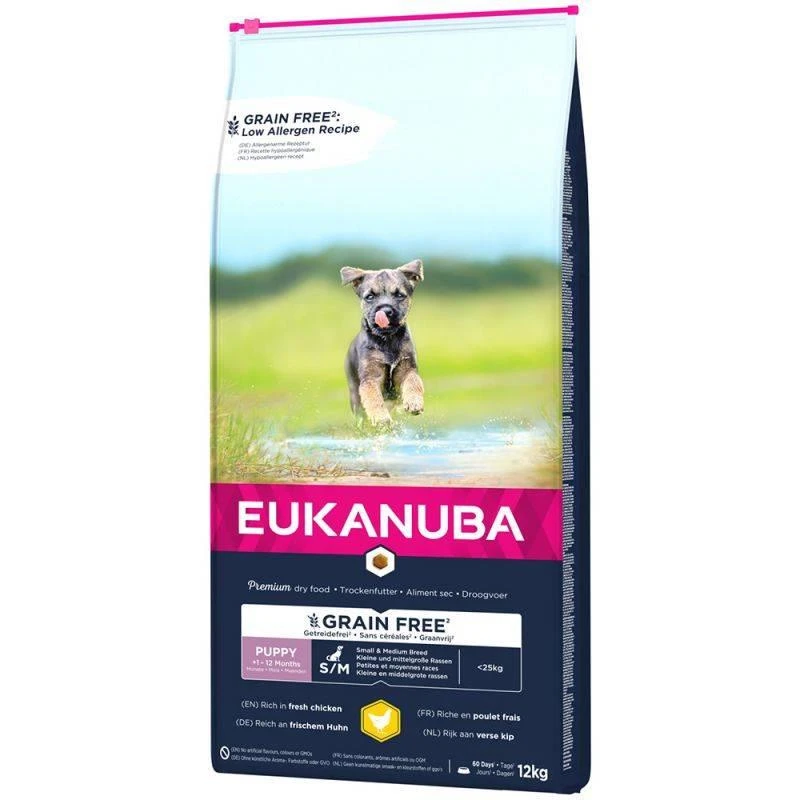 EUKANUBA Chiot Poulet S/M Sans Grains 12kg