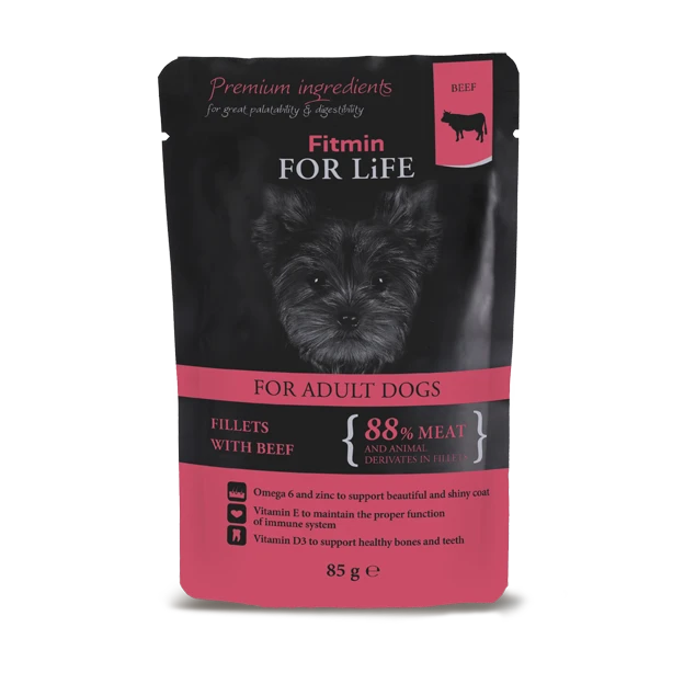 Fitmin Dog For Life Adult Bœuf En Sauce 85g X 12