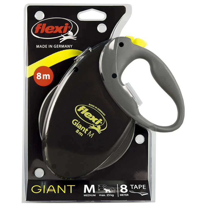 Flexi Giant Laisse à Sangle M 8m Jusqu'à 25kg Néon