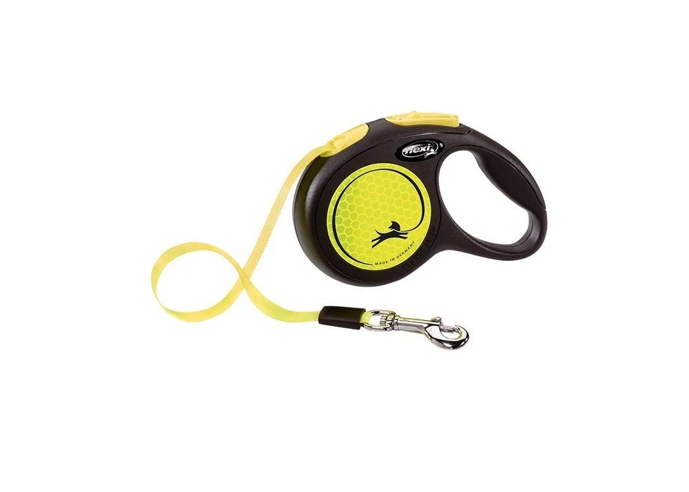 Flexi Laisse Classic S Sangle 5m Jusqu'à 15kg Jaune Néon