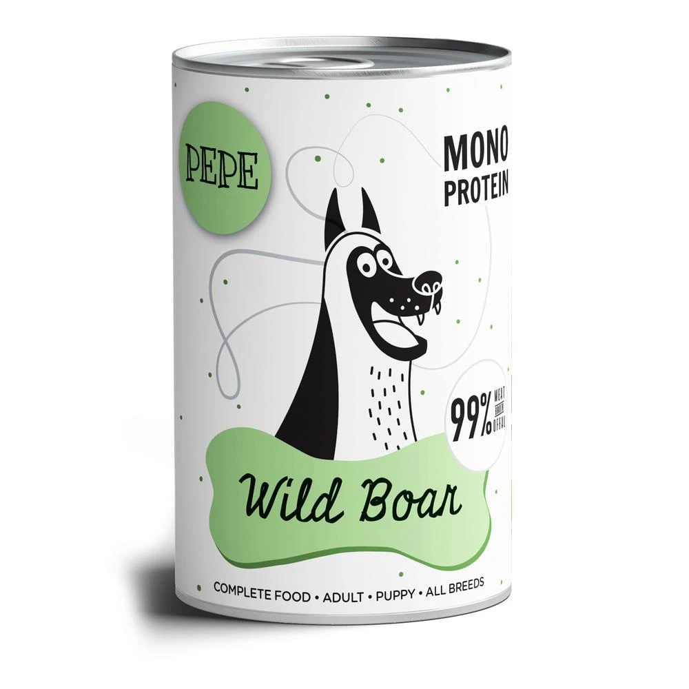 PEPE MONO PROTEIN Sanglier (gibier) 5x400g+ 1 GRATIS !!! – Image 2