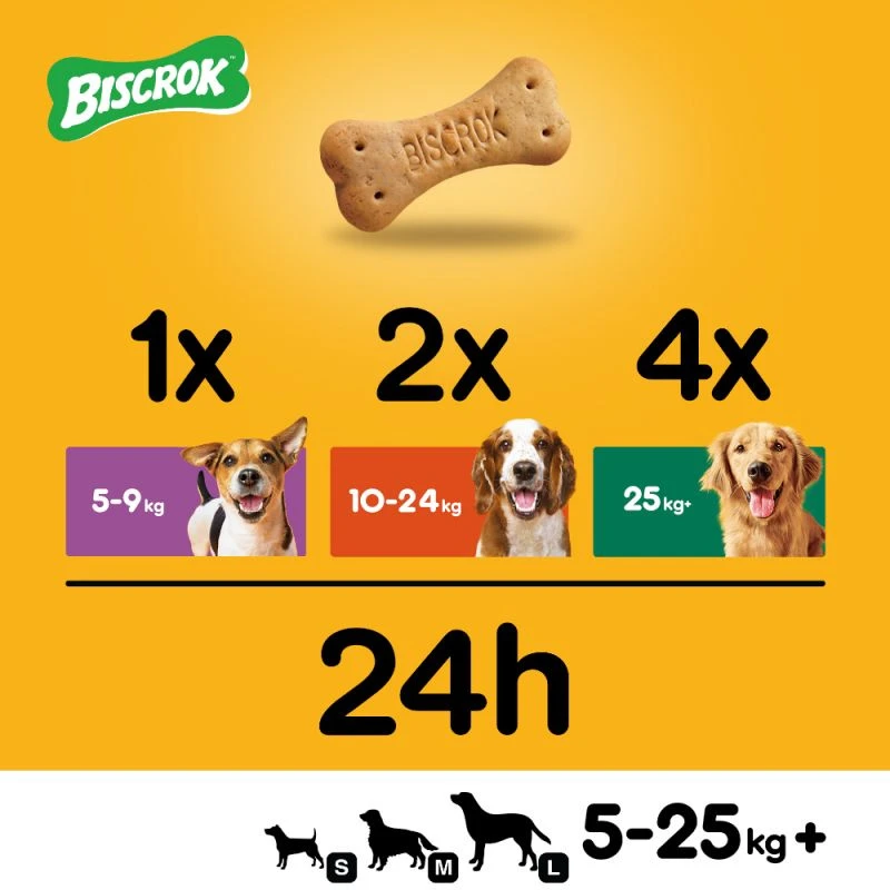 Pedigree Biscrok Biscuits Pour Chiens Adultes Sous Forme D'os Avec De L'agneau, Du Poulet Et Du Bœuf 500g X2 – Image 4