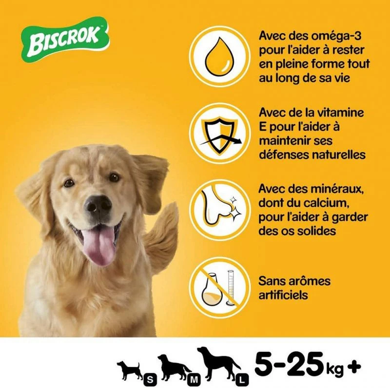 Pedigree Biscrok Biscuits Pour Chiens Adultes Sous Forme D'os Avec De L'agneau, Du Poulet Et Du Bœuf 500g X2 – Image 2