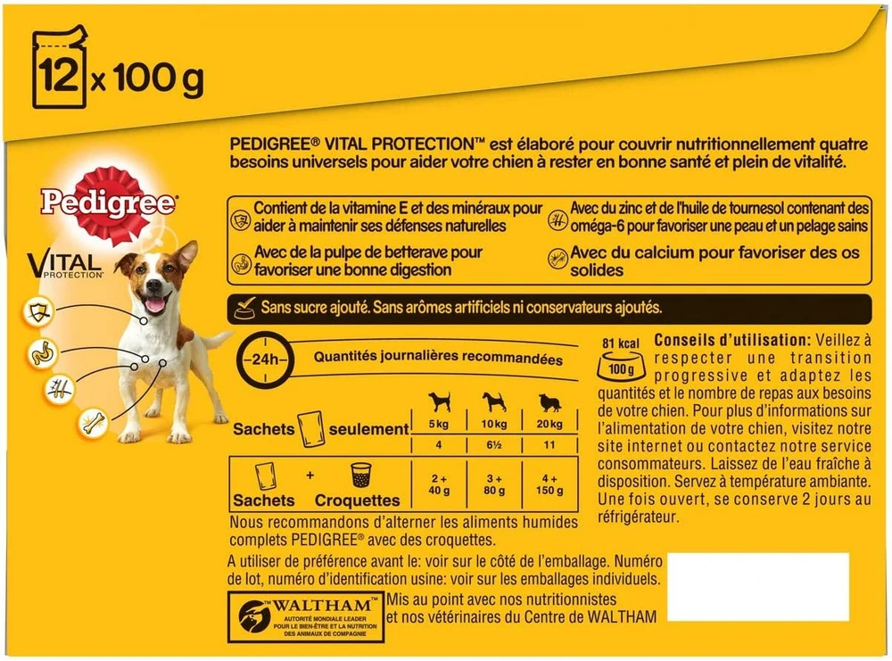 Pedigree Croquettes Humides En Gelée Pour Chiens Adultes Saveurs Variées (boeuf, Poulet, Agneau, Volaille) 40x100g – Image 3