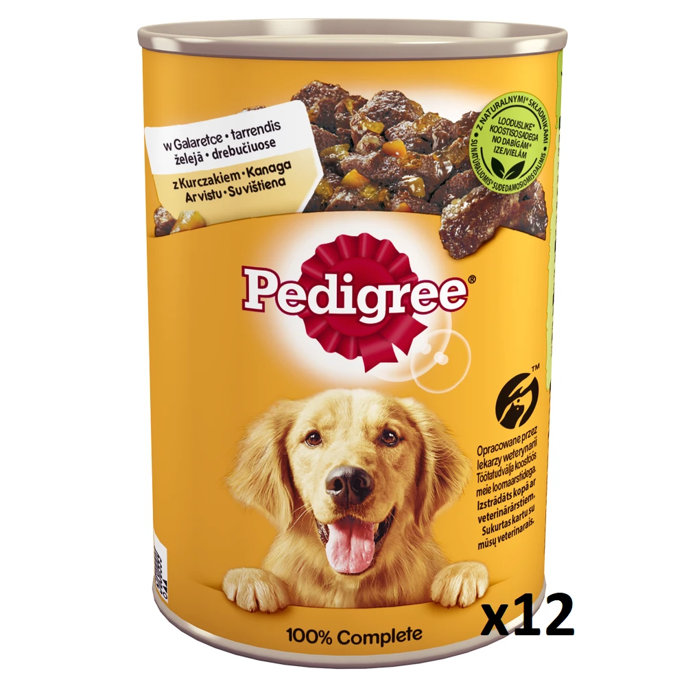Pedigree Nourriture Humide Pour Chiens Adultes Avec Poulet Et Légumes En Gelée 400g X12