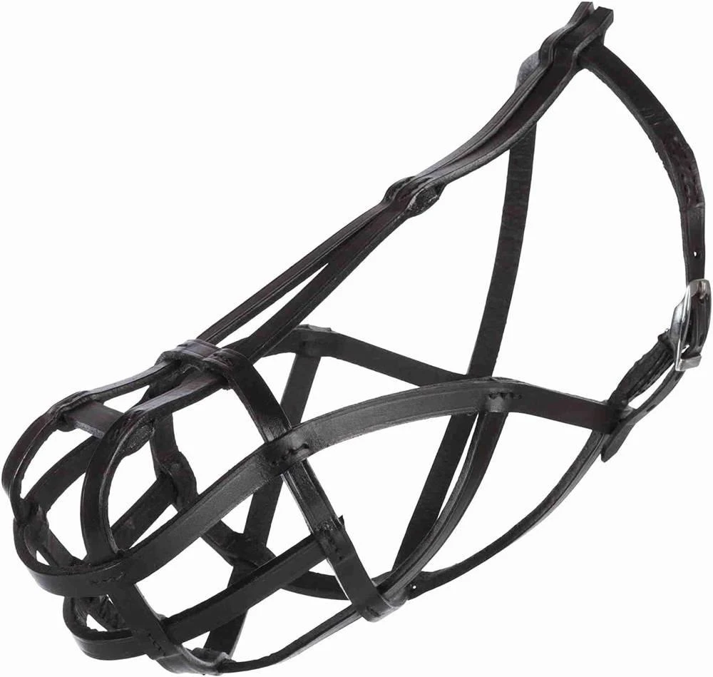 TRIXIE MUSELIÈRE EN CUIR, TAILLE. L, 29/24 CM, NOIR