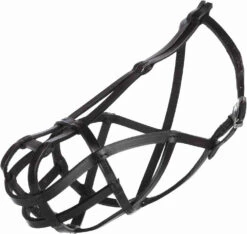 TRIXIE MUSELIÈRE EN CUIR, TAILLE XL, 35/29 CM, NOIR