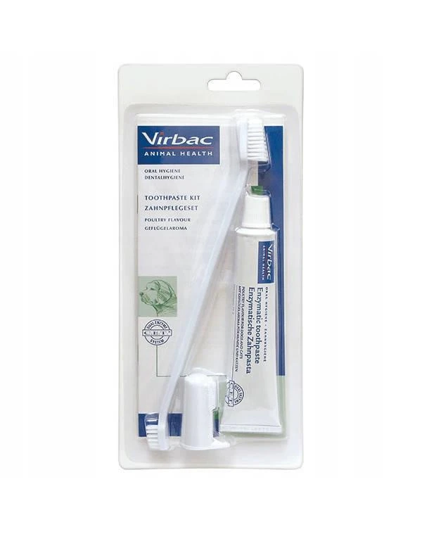 VIRBAC Kit Dentaire Pour Chiens (pâte + Brosse à Dents) 70g